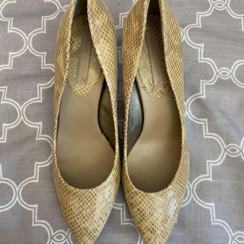 NWOT Banana Republic Leather Snake-Print Pumps